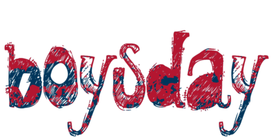 Logo boysdays - Wort "boysdays" in rot und blau angefärbelt